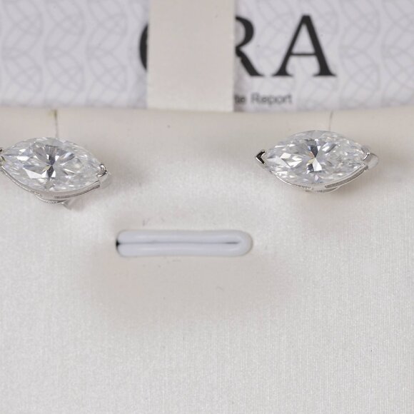 Certified 2.0 CTW Marqui Moissanite Stud Earrings - Picture 5 of 8